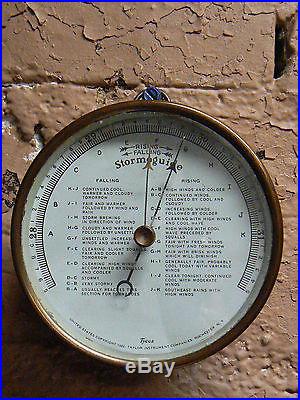 Antique 1922 Tycos Taylor Stormoguide Brass Barometer Instrument Steampunk Gauge