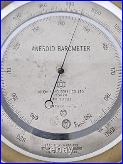 Antique 1940 WWII NIHON KISHO Japanese Brass Nautical Ship Aneroid Barometer Antique 1940 WWII NIHON KISHO Japanese Brass Nautical Ship Aneroid Barometer