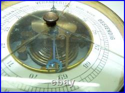 Antique 19C Belgian Utrecht Spring Mechanism Hallmarked Barometer, D. Dial 11 cm