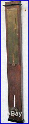 Antique 19c Tall 32 French Wood Wall Thermometer Par Frecot Selon Paris 1820