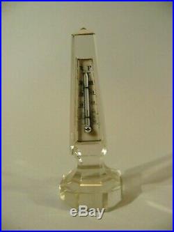 Antique 19thC Grand Tour Cut Polished Glass Obelisk RF Thermometer 4 5/8 Tall
