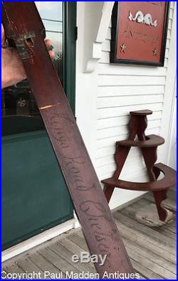 Antique 19th C. Bowfront Stick Barometer Signed Worthington & Allan
