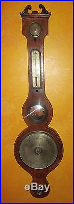 Antique 19th C Ferguson Elgin Weather Station /Barometer, Thermometer. Mahoganhy