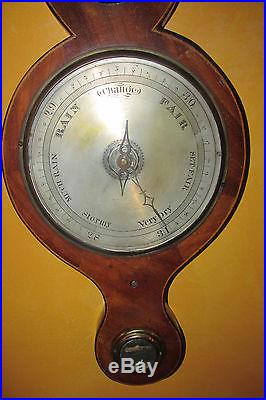 Antique 19th C Ferguson Elgin Weather Station /Barometer, Thermometer. Mahoganhy