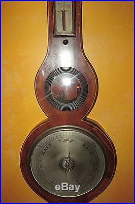 Antique 19th C Ferguson Elgin Weather Station /Barometer, Thermometer. Mahoganhy