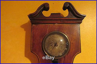 Antique 19th C Ferguson Elgin Weather Station /Barometer, Thermometer. Mahoganhy