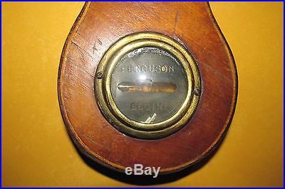 Antique 19th C Ferguson Elgin Weather Station /Barometer, Thermometer. Mahoganhy