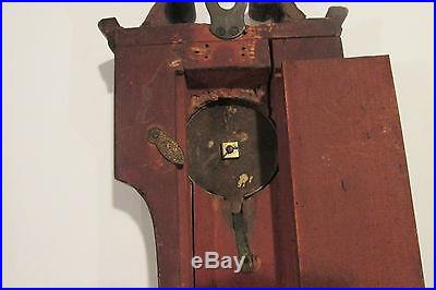 Antique 19th C Ferguson Elgin Weather Station /Barometer, Thermometer. Mahoganhy