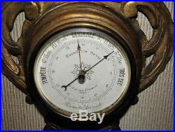 Antique 19th C Louis XV Style Gilt-wood Bourgeois Barometer