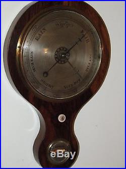 Antique 19th C. Mahogany Rosewood English Banjo Wall Barometer Chapman Lewes