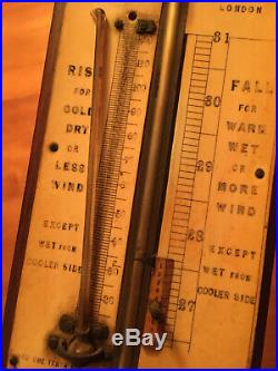 Antique 19th C. Stick barometer by L. Casella of London, maker to Admiralty