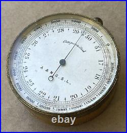Antique 19th Century A&N. C. S. L Army Navy Co-Op Society Ltd. Pocket Barometer