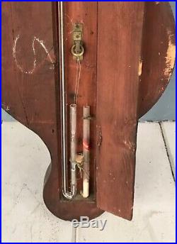 Antique 19th Century C. Crocel Fecit Banjo Wheel Barometer Weather Station