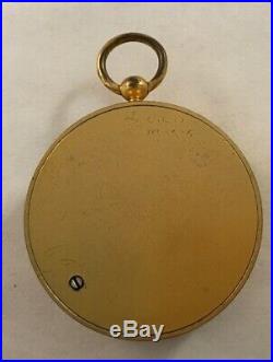 Antique 19th Century English Brass Pocket Barometer E. Johnson Derby