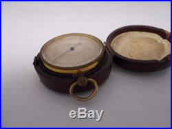 Antique 19th Century English Pocket Barometer Stanley London England with Case