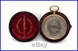 Antique 19th Century La Filotecnica Milano Compensato Cased Pocket Barometer