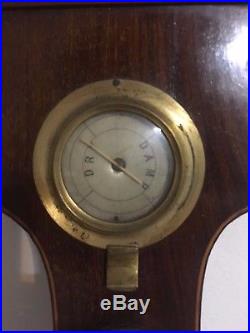 Antique 19th Century Rosewood Banjo Barometer Warranted Correct