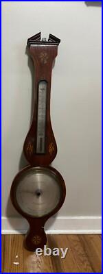 Antique 19th Century Scottish Mahogany with Satinwood Inlay Barometer Antique 19th Century Scottish Mahogany with Satinwood Inlay Barometer