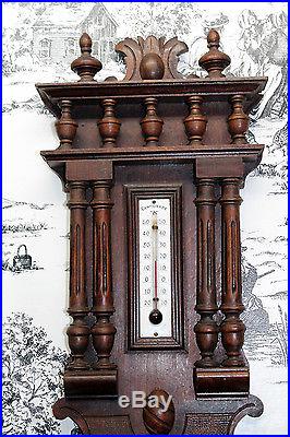 Antique 19th Century Victorian Black Forest Wall Barometer -Thermometer