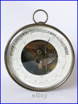 Antique 19th Ct. Bohemian Aneroid Barometer by Ant. HAASE, Prague, vintage Czech