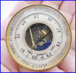 Antique 19thc Pocket Altimeter Barometer open faced