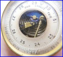 Antique 19thc Pocket Altimeter Barometer open faced