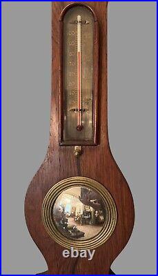 Antique 40 Victorian Rosewood Thermometer Barometer