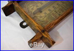 Antique Admiral Fitzroy Barometer Thermometer in Oak Case 1880