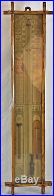 Antique Admiral Fitzroy Barometer Thermometer in Oak Case c. 1880