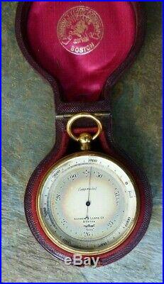 Antique Andrew J Lloyd Co Boston Tycos Compensated Pocket Watch Style Altimeter