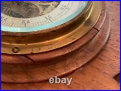 Antique Aneroid Barometer Hand Carved withPorcelain Thermometer French Rivière