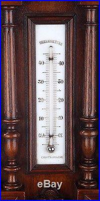 Antique Aneroid Barometer with Thermometer. France, Circa 1900