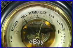 Antique BIG 12 1/2 inch (32cm) Geman Barometer Aneroid in Wooden frame WORKS