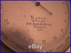 Antique Bakers London Altimeter Barometer
