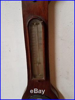Antique Banjo Barometer English Martinelli & Sons Mahogany Case