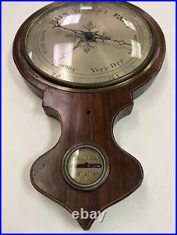 Antique Banjo Barometer Mfg by Lingham Bros Solid Wood Needs Repair