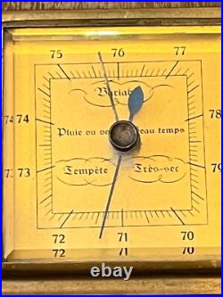 Antique Bariable Desk Barometer / Wall Wood Decor From 1930s France Antique Bariable Desk Barometer / Wall Wood Decor From 1930s France