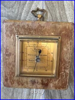 Antique Bariable Desk Barometer / Wall Wood Decor From 1930s France Antique Bariable Desk Barometer / Wall Wood Decor From 1930s France