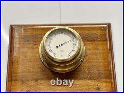 Antique Barigo Brass Ship Barometer Round Maritime Instrument Made in Germany