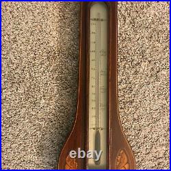 Antique Barnschina English Mahogany Banjo Barometer