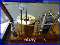 Antique Barograph with thermometer, beveled glass, and drawer