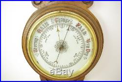 Antique Barometer, Aneroid Barometer, Decorative Barometer, Oak, 1890, B1282A