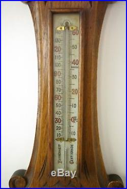 Antique Barometer, Aneroid Barometer, Decorative Barometer, Oak, 1890, B1282A