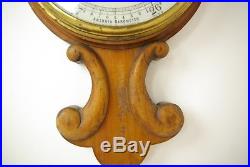 Antique Barometer, Aneroid Barometer, Decorative Barometer, Walnut, 1880, B1282