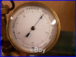 Antique Barometer Clock & Thermometer With original case By Thomson & Profaze