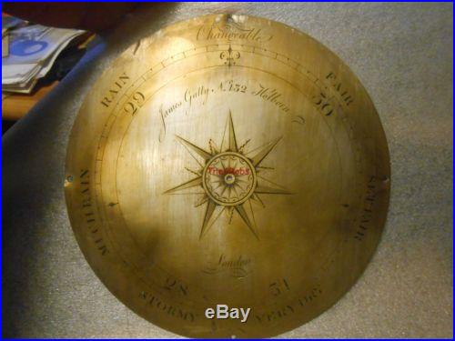 Antique Barometer Dial James Gatty N 132 Holborn London 8 1/2