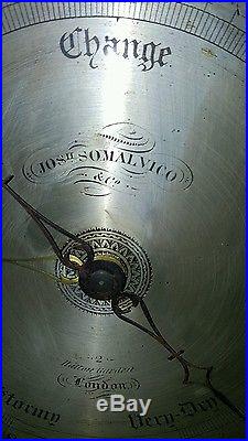 Antique Barometer English circa 1800 English Walnut J Somalvico (maker)