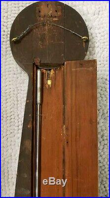 Antique Barometer John Adams 1800's Banjo Weather Wheel Mahagony approx 43 tall
