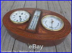 Antique Barometer Thermometer Clock