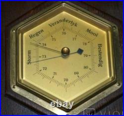 Antique Barometer Thermometer Wall Wood Decor German Temperature Rare Old 20th